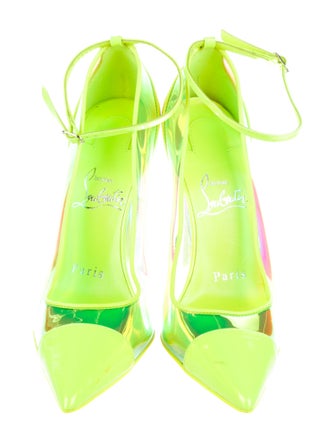 Christian Louboutin Spike Accents PVC Slingback Pumps