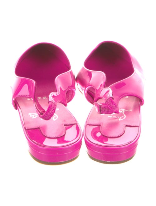 Christian Louboutin Patent Leather Scalloped Accent Slingback Flats