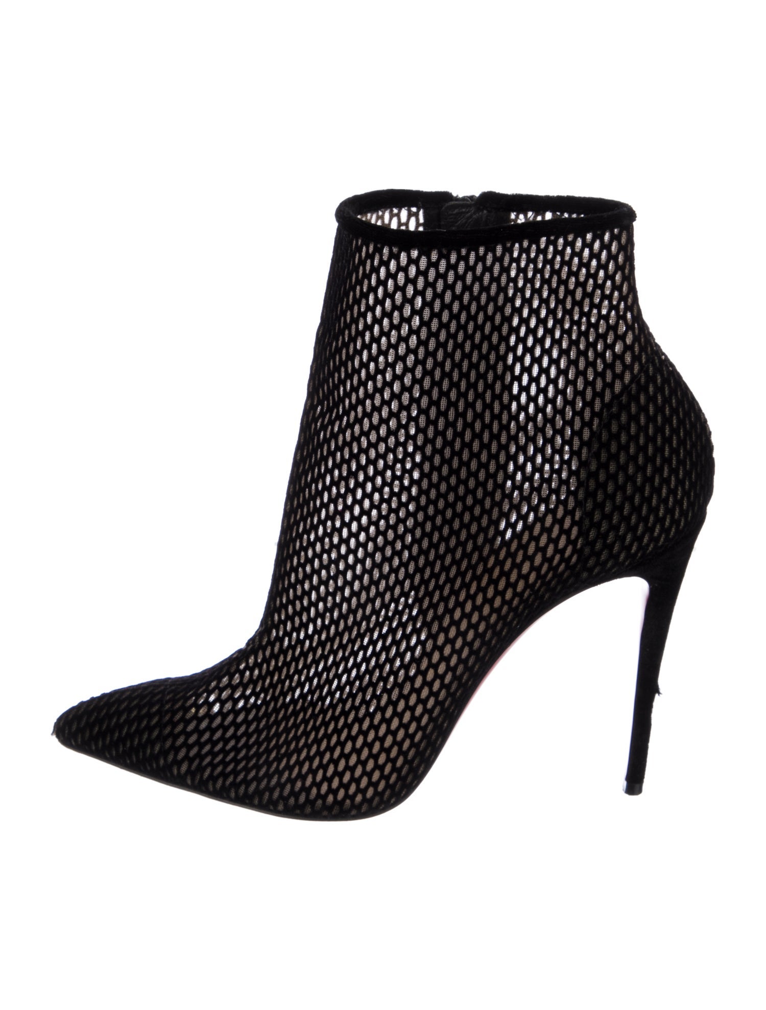 Christian Louboutin Velvet Cutout Accent Boots