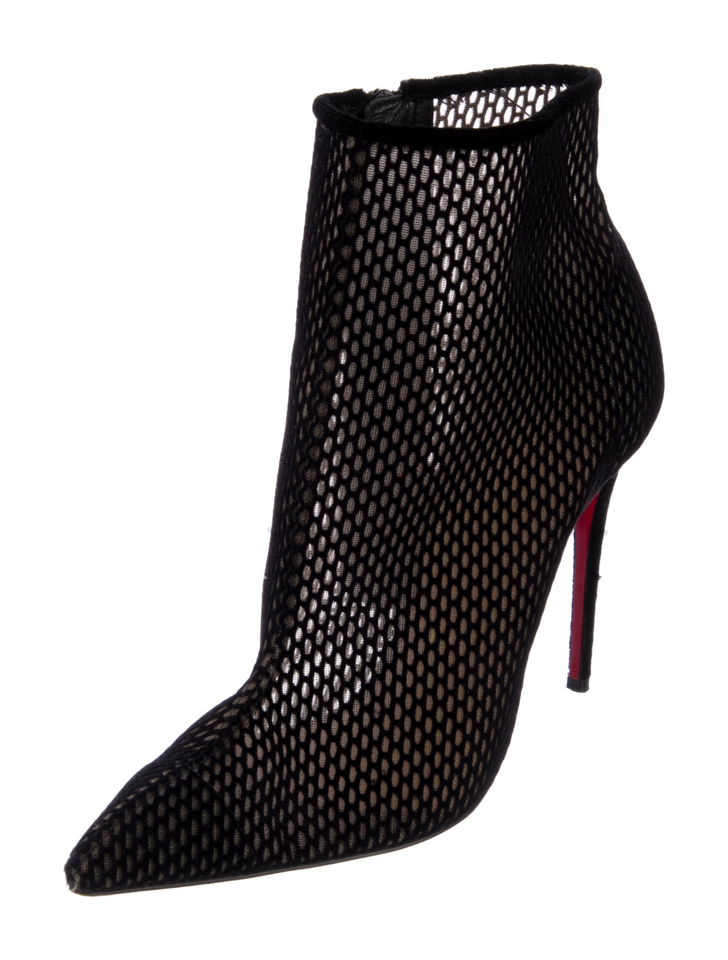 Christian Louboutin Velvet Cutout Accent Boots