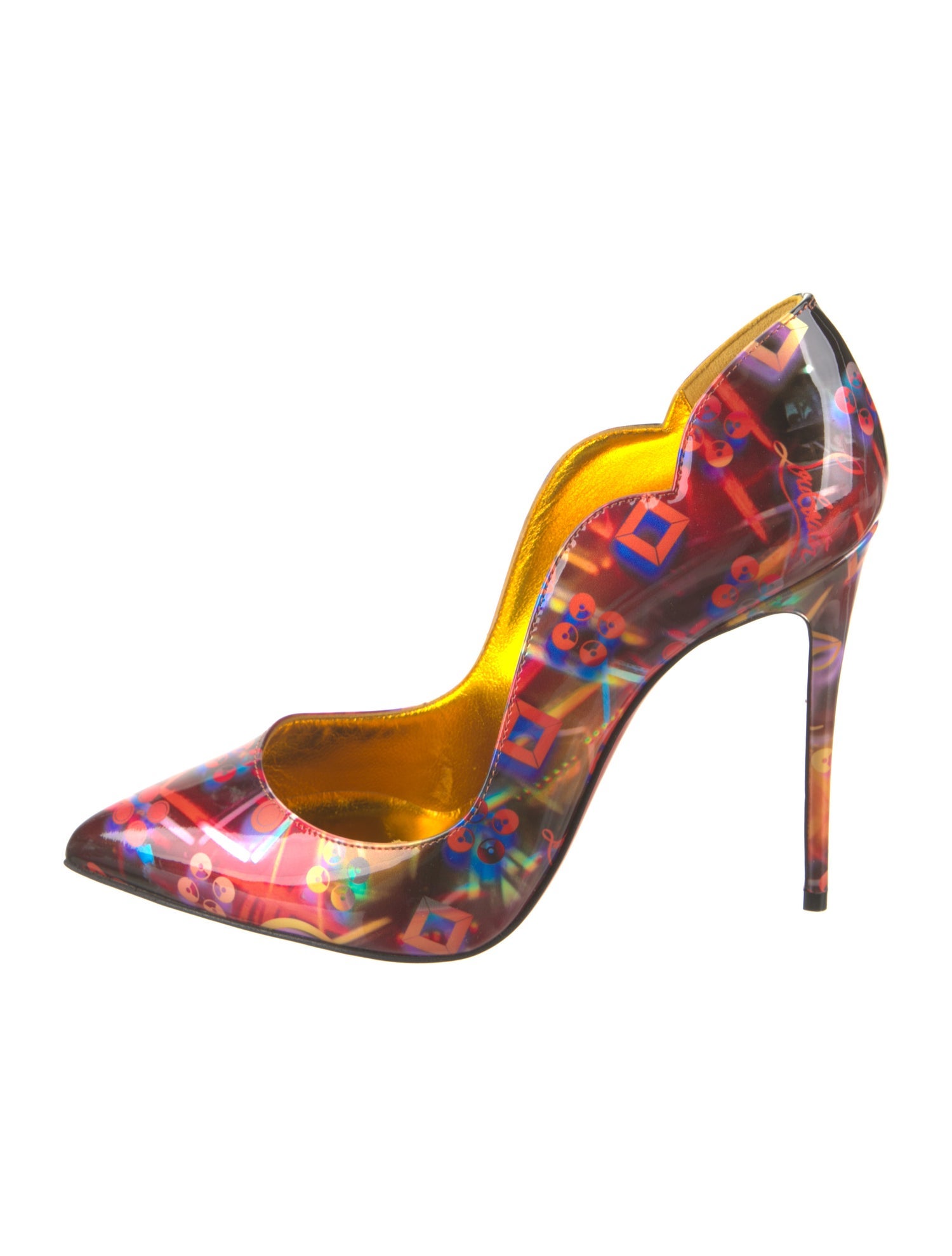 Christian Louboutin Patent Leather Printed Pumps