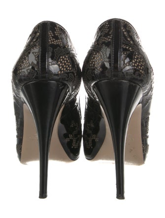 Christian Louboutin Patent Leather Lace Pattern Pumps