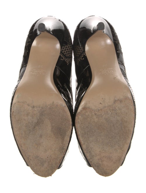 Christian Louboutin Patent Leather Lace Pattern Pumps