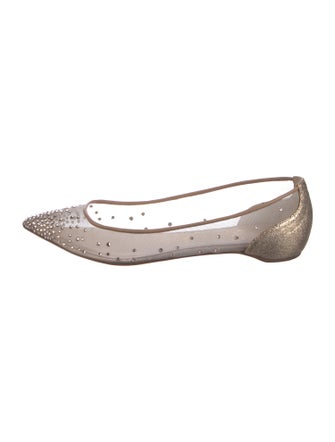 Christian Louboutin Mesh Glitter Accents Ballet Flats