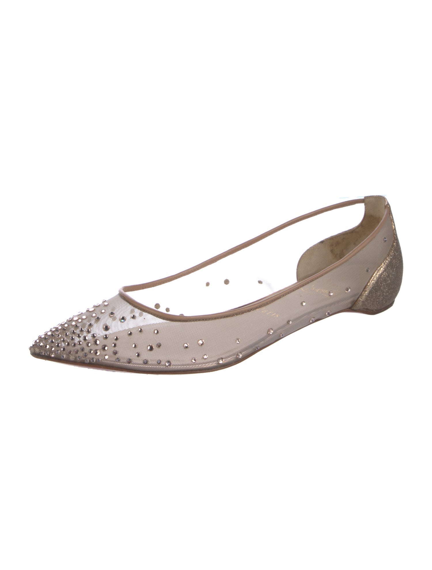 Christian Louboutin Mesh Glitter Accents Ballet Flats