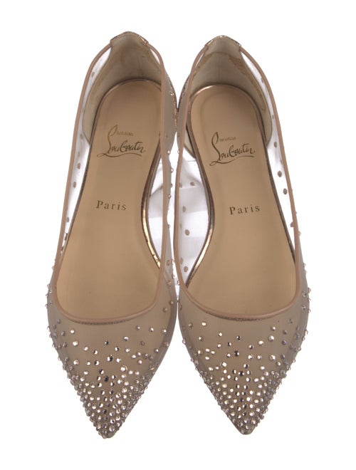 Christian Louboutin Mesh Glitter Accents Ballet Flats
