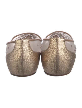 Christian Louboutin Mesh Glitter Accents Ballet Flats