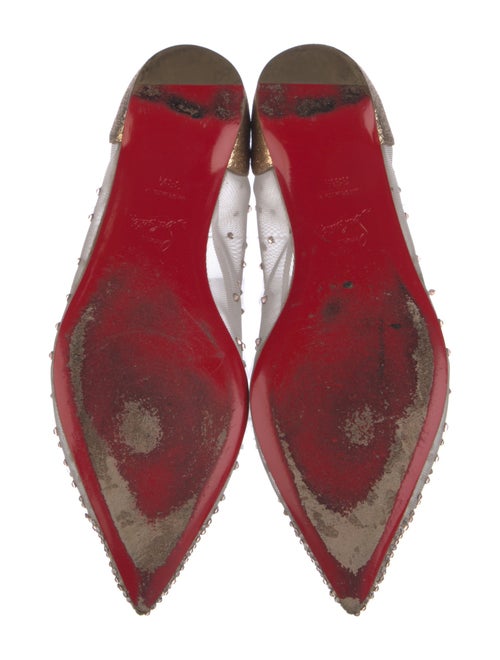 Christian Louboutin Mesh Glitter Accents Ballet Flats