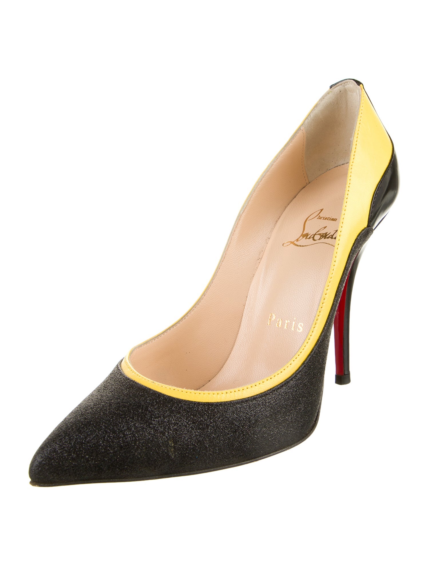 Christian Louboutin Glitter Colorblock Pattern Pumps