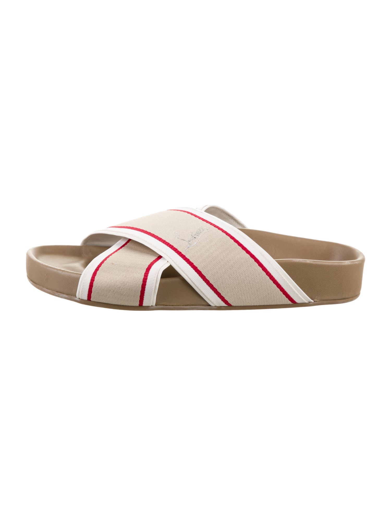 Christian Louboutin Rubber Striped Slides