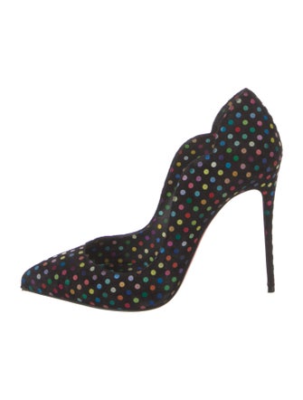 Christian Louboutin Suede Polka Dot Print Pumps