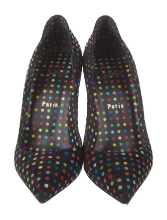 Christian Louboutin Suede Polka Dot Print Pumps