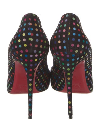 Christian Louboutin Suede Polka Dot Print Pumps