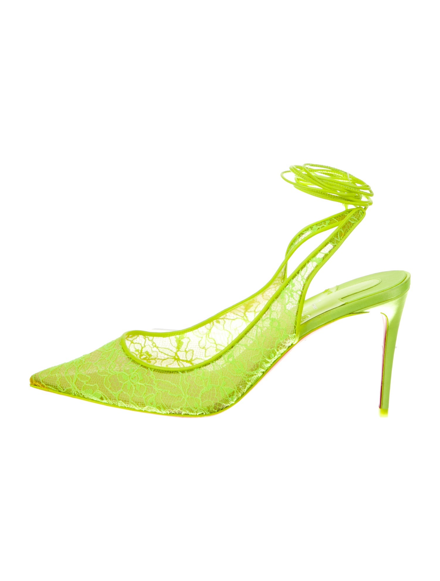 Christian Louboutin Lace Lace Pattern Slingback Pumps