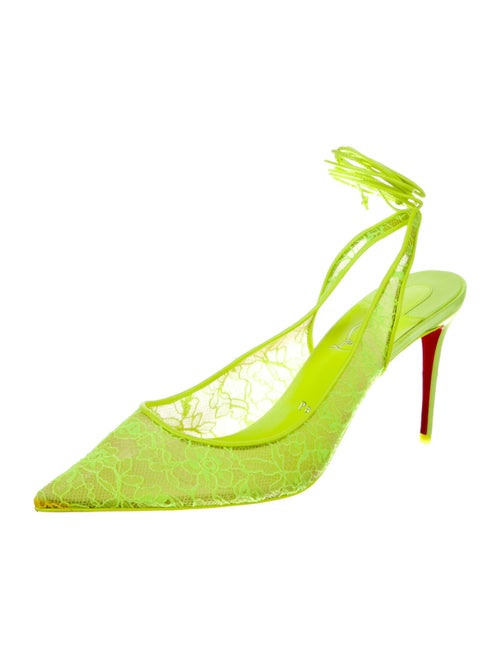 Christian Louboutin Lace Lace Pattern Slingback Pumps