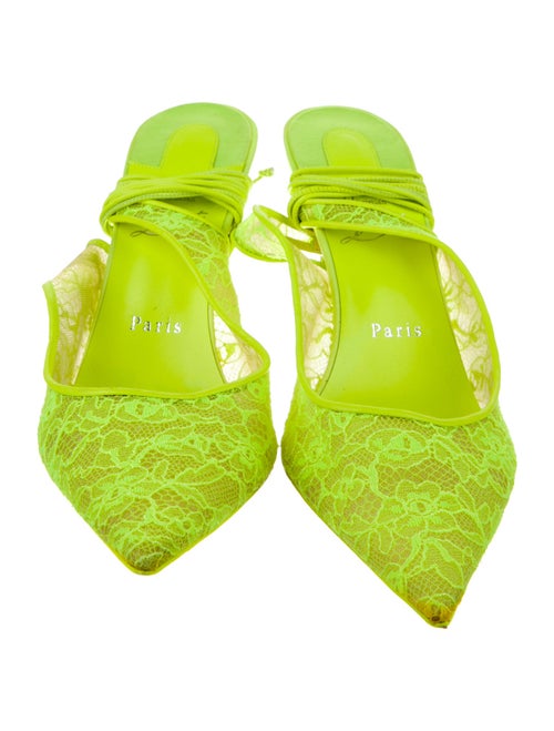 Christian Louboutin Lace Lace Pattern Slingback Pumps