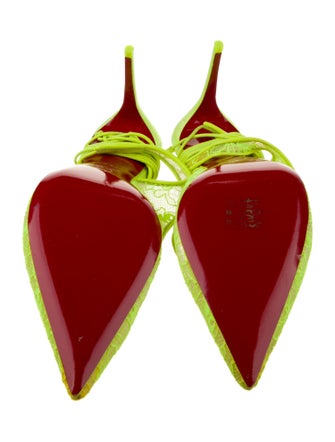 Christian Louboutin Lace Lace Pattern Slingback Pumps