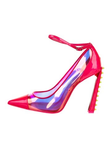 Christian Louboutin Pumps Patent Leather Studded Accents Slingback IT 38 | 8