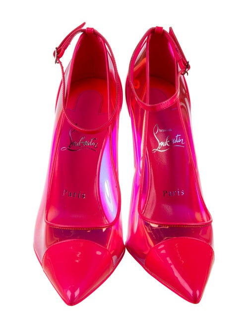 Christian Louboutin Patent Leather Studded Accents Slingback Pumps