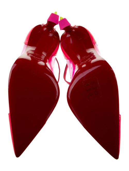 Christian Louboutin Patent Leather Studded Accents Slingback Pumps