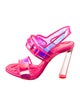 Christian Louboutin PVC Leather Trim Embellishment Slingback Sandals