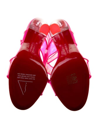 Christian Louboutin PVC Leather Trim Embellishment Slingback Sandals