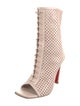 Christian Louboutin Leather Lasercut Accents Lace-Up Boots