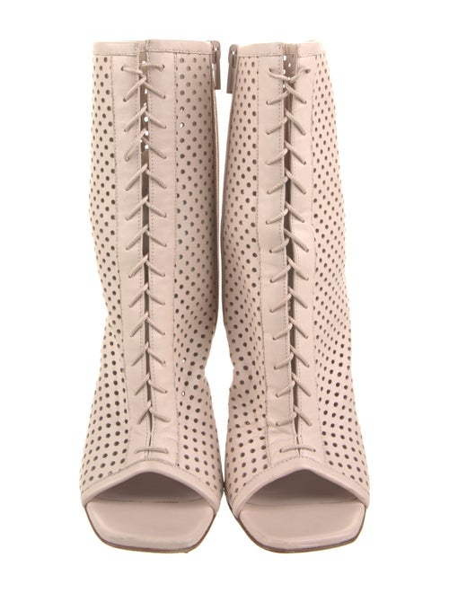 Christian Louboutin Leather Lasercut Accents Lace-Up Boots