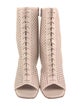 Christian Louboutin Leather Lasercut Accents Lace-Up Boots