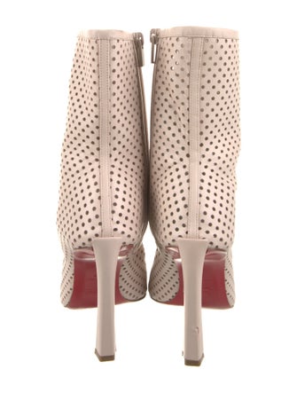 Christian Louboutin Leather Lasercut Accents Lace-Up Boots