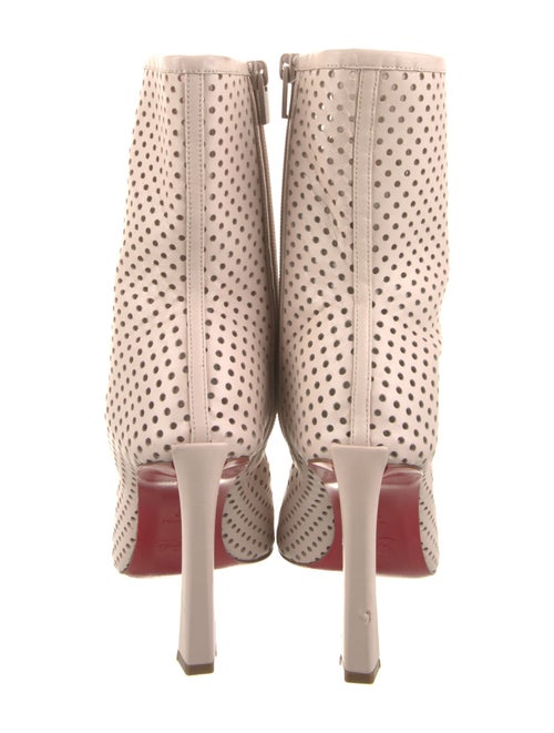 Christian Louboutin Leather Lasercut Accents Lace-Up Boots