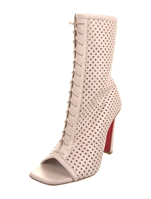 Christian Louboutin Leather Lasercut Accents Lace-Up Boots