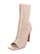 Christian Louboutin Leather Lasercut Accents Lace-Up Boots