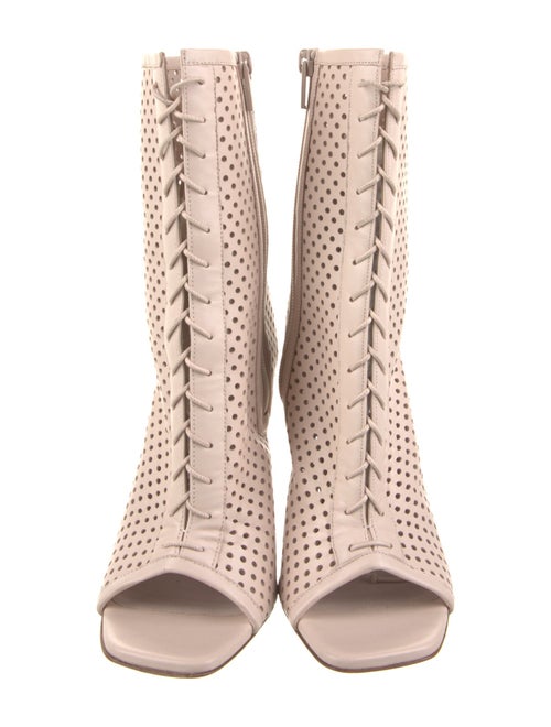 Christian Louboutin Leather Lasercut Accents Lace-Up Boots