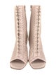 Christian Louboutin Leather Lasercut Accents Lace-Up Boots