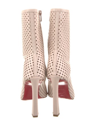 Christian Louboutin Leather Lasercut Accents Lace-Up Boots