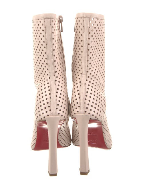 Christian Louboutin Leather Lasercut Accents Lace-Up Boots