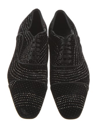 Christian Louboutin Velvet Polka Dot Print Oxfords