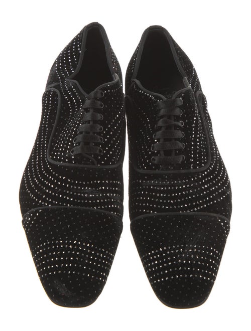 Christian Louboutin Velvet Polka Dot Print Oxfords