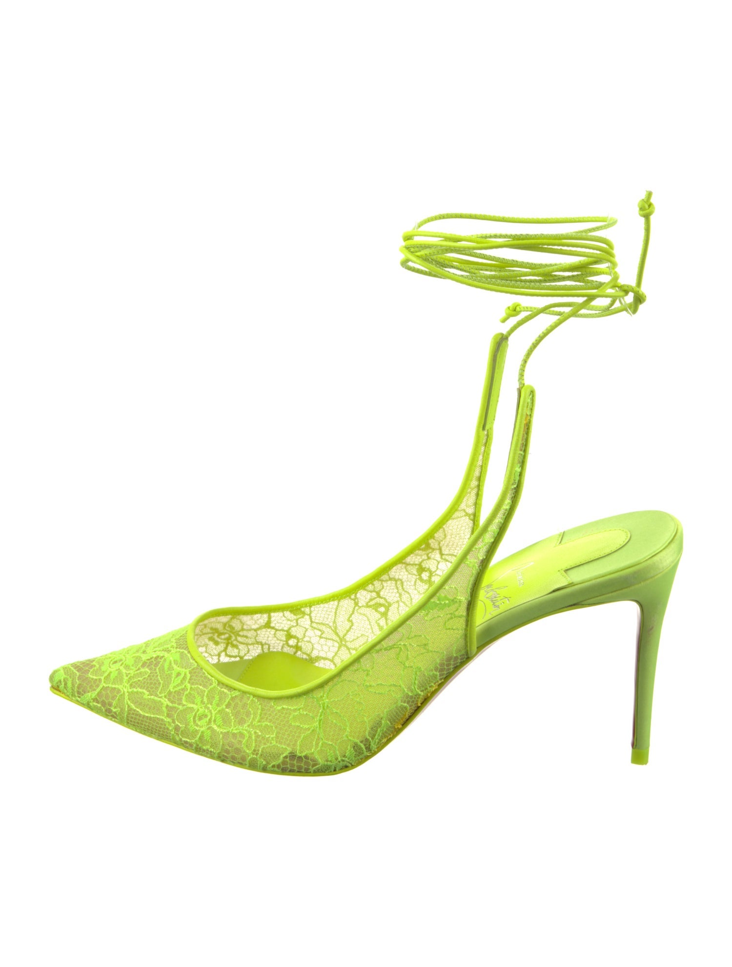 Christian Louboutin Lace Lace Pattern Slingback Pumps