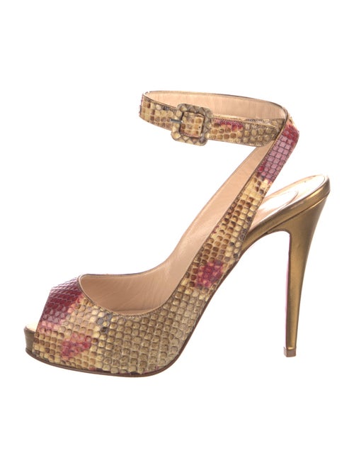 Christian Louboutin Snakeskin Animal Print Slingback Pumps