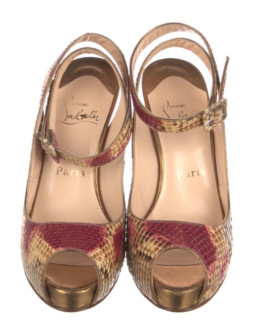 Christian Louboutin Snakeskin Animal Print Slingback Pumps
