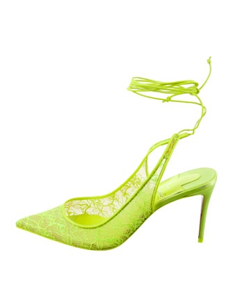 Christian Louboutin Lace Lace Pattern Slingback Pumps