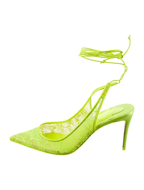 Christian Louboutin Lace Lace Pattern Slingback Pumps