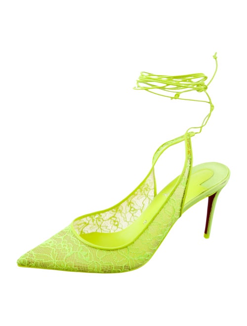 Christian Louboutin Lace Lace Pattern Slingback Pumps