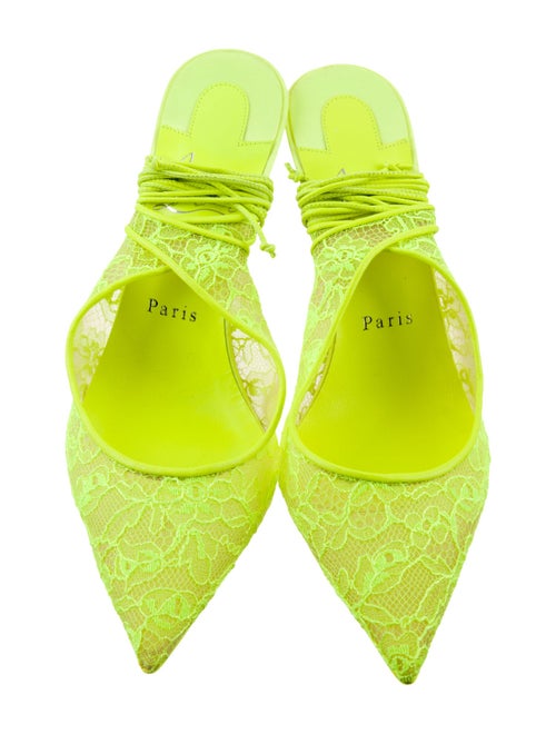 Christian Louboutin Lace Lace Pattern Slingback Pumps