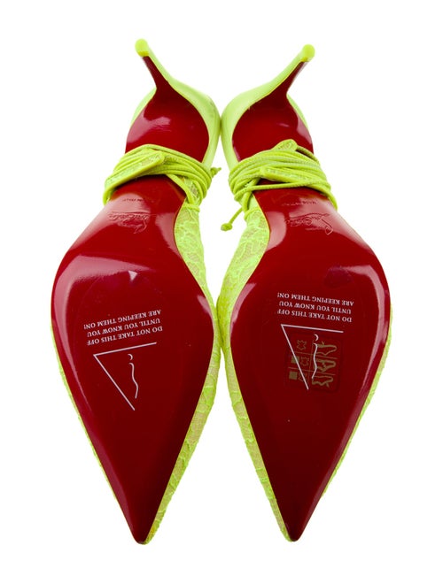 Christian Louboutin Lace Lace Pattern Slingback Pumps