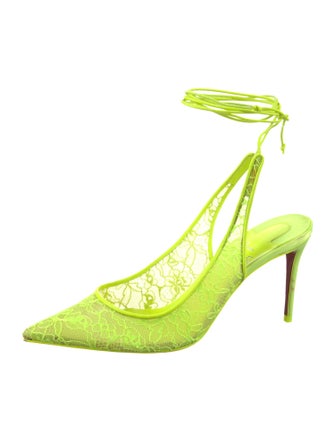Christian Louboutin Lace Lace Pattern Slingback Pumps