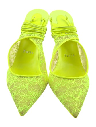 Christian Louboutin Lace Lace Pattern Slingback Pumps