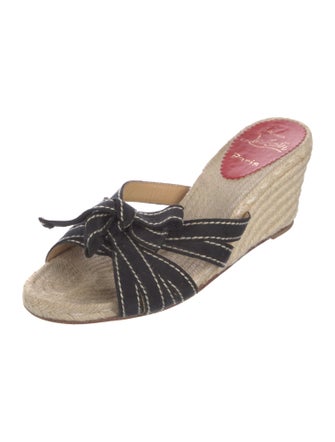 Christian Louboutin Suede Bow Accents Espadrilles